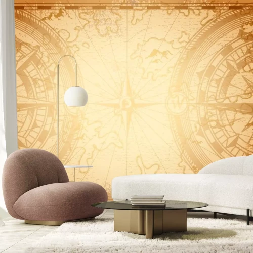 Sticker Old nautical map light template