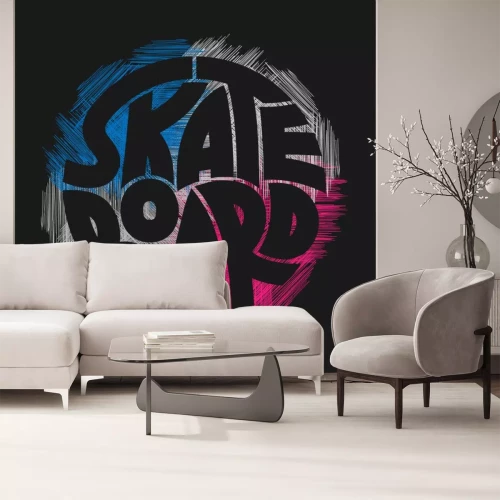 Sticker Skateboard typography graphics. Concept in grunge style for print production. T-shirt fashion Design.