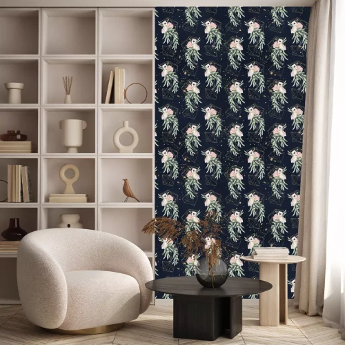 Tapete Pflanzen in geometrischen Käfigen