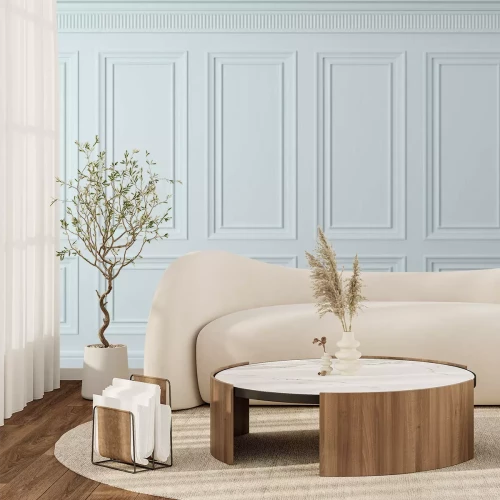 Fototapete Weißer Hintergrund mit Stuck