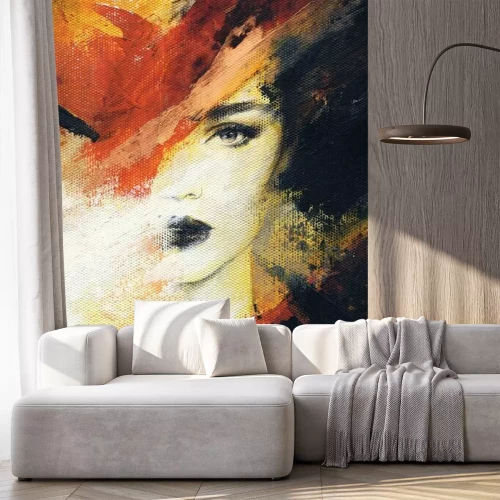 Fototapete Porträt einer Frau in Öl auf Leinwand