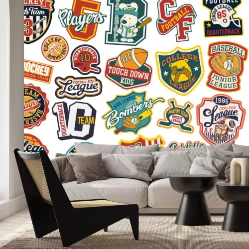 Sticker Bunte Sportlogos von verschiedenen Vereinen