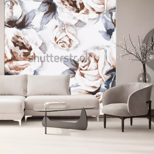 Sticker Mit Farben bemalte puderrosa Rosen