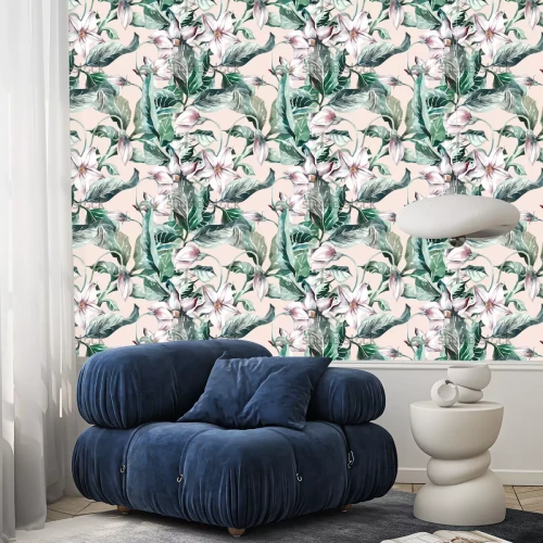 Tapete Fünfblättrige Kletterblumen