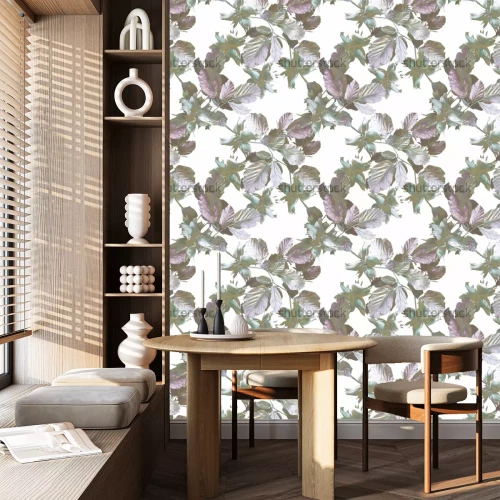 Tapete Herbstliche Nussbaumblätter