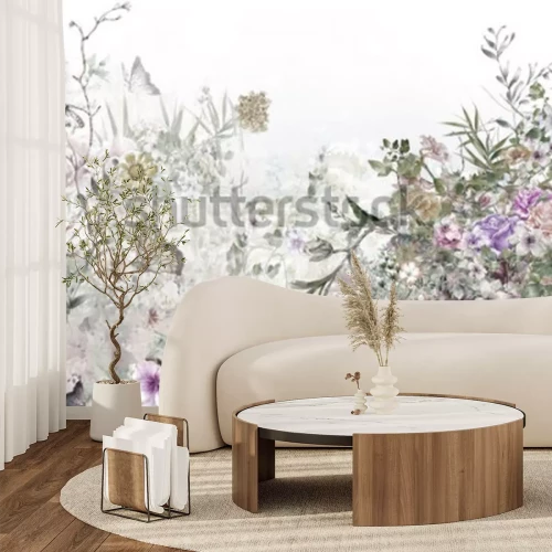 Fototapete Garten voller Pflanzen