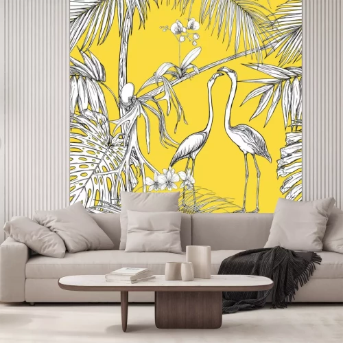 Sticker Seamless pattern, background. with tropical plants