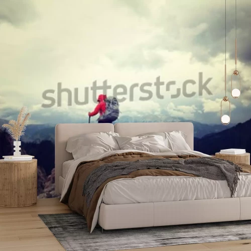 Fototapete Menschen auf dem Berggipfel