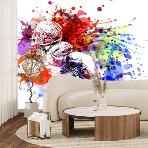 Sticker Spieler der vektorfarbabbildung des amerikanischen Fußballs