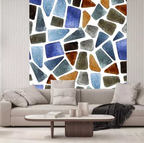 Fototapete Mauer aus bunten gemalten Steinen