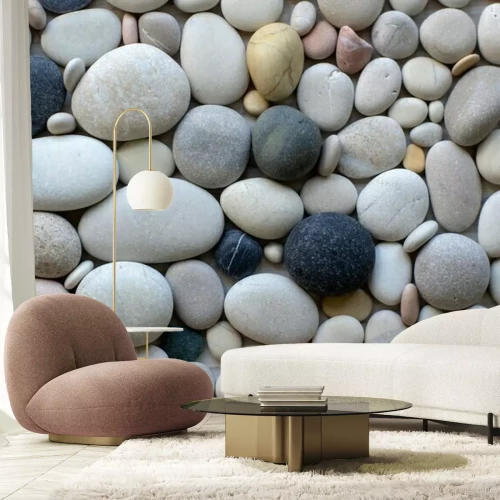 Fototapete Farbenfrohe Steine Kieselsteine