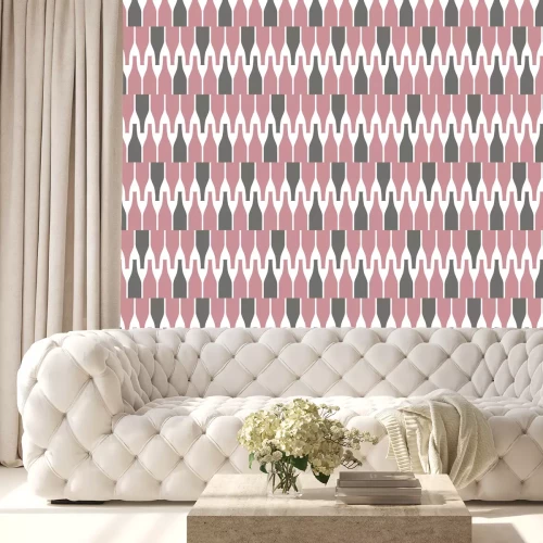 Tapete Wine Bottles. Seamless texture with wine.  Design element for tasting, menu, wine list, restaurant, winery, shop. Vector background.