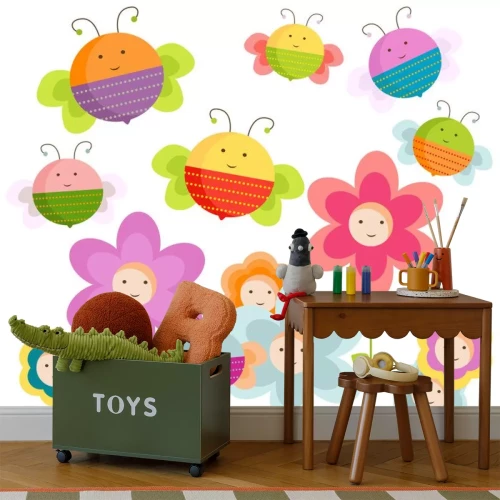 Sticker Bunte Bienchen und Blümchen