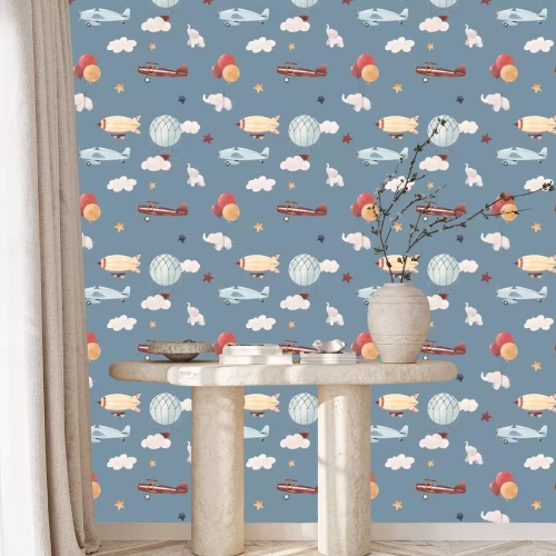 Tapete Die Abenteuer des kleinen Elefanten am Himmel