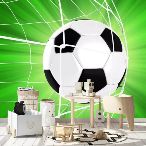 Sticker Fußball-Ball in einem Netz