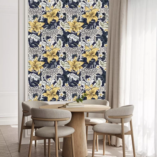 Tapete Leoparden inmitten tropischer Vegetation