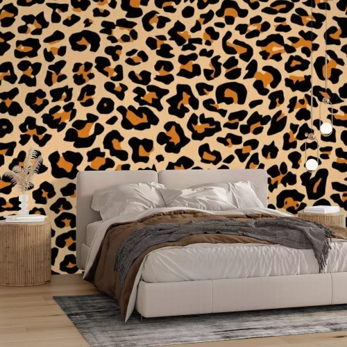 Sticker Print leopard pattern texture repeating seamless orange black