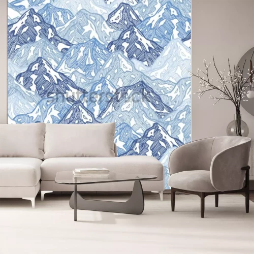 Sticker Berge nahtlose Muster. Spaßgebirgszusammenfassungsabbildung. Vektor-illustration