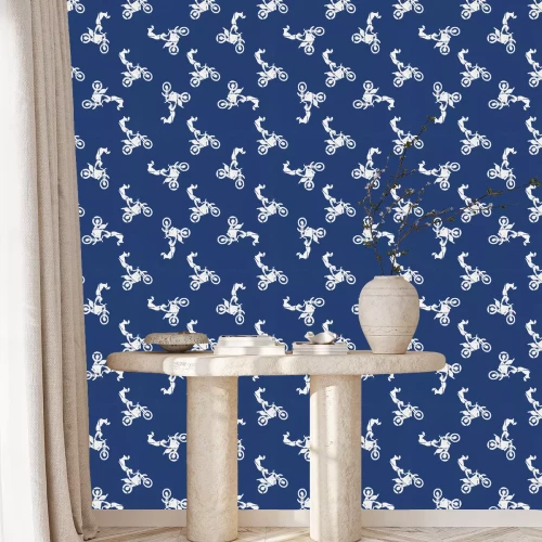 Tapete Motorbike and bikers man pattern illustration