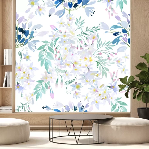 Sticker Gemalte Komposition mit Blumen