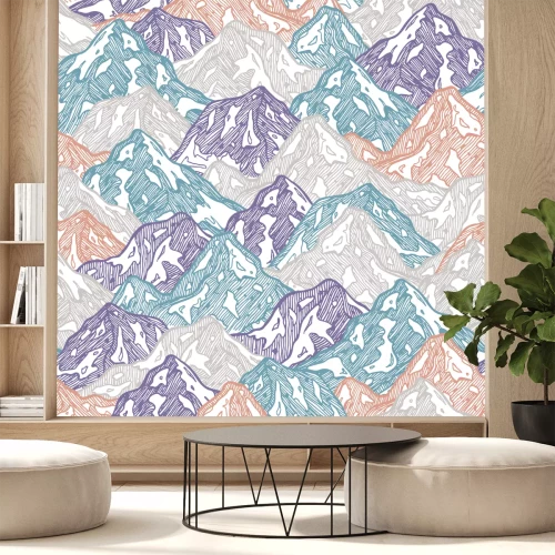 Fototapete Illustration bunter Berge
