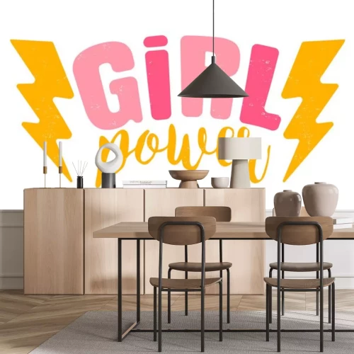 Sticker Blitze und Aufschrift Girl Power
