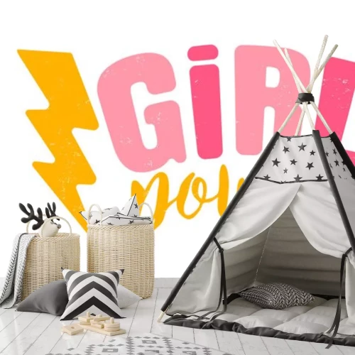 Sticker Blitze und Aufschrift Girl Power