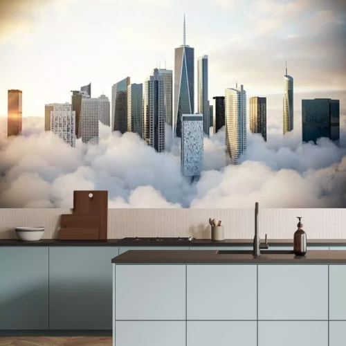 Fototapete City above the clouds