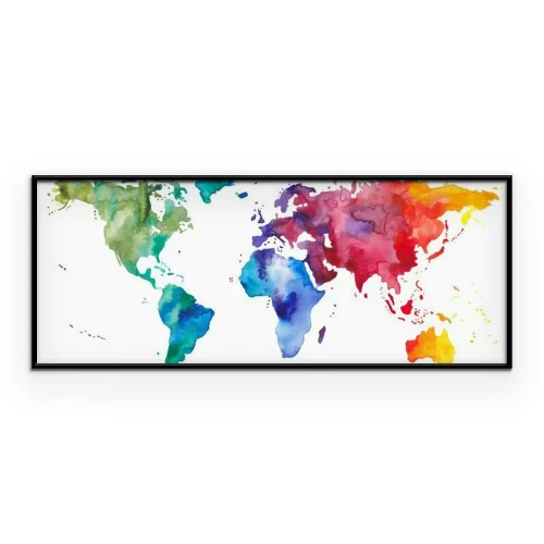 Poster Bunte Aquarell-Weltkarte