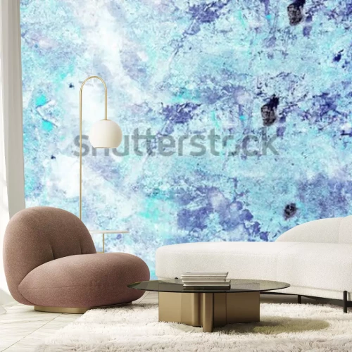 Fototapete Blau-türkisfarbene Betonmauer