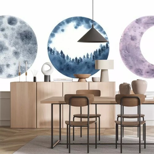Sticker Watercolor moon crescent isolated on white background