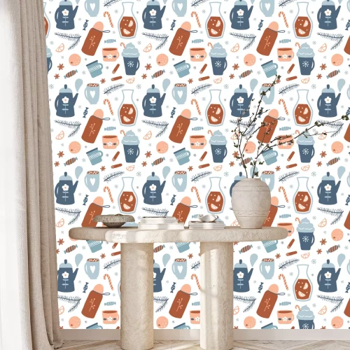 Tapete Hot drinks seamless pattern