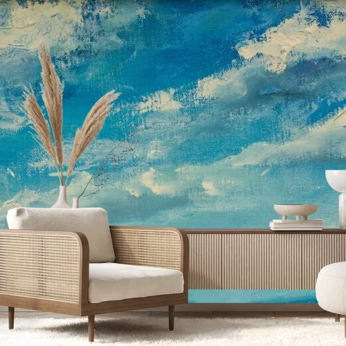 Fototapete Abstract clouds blue sky oil painting background