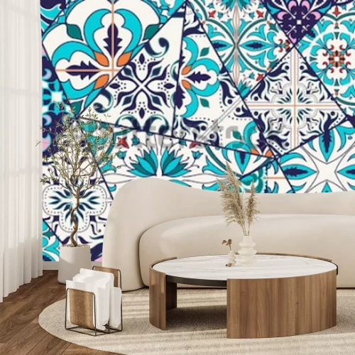 Fototapete Marokkanisches blaues Muster