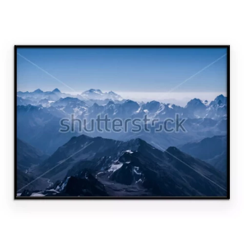 Poster Panorama von Bergen mit schneebedeckten Gipfeln