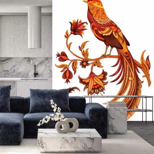 Sticker Goldener Vogel auf Ornament