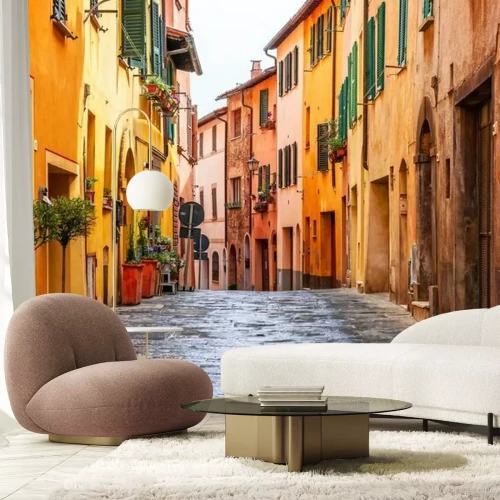 Fototapete Toskana mit bunten Gassen