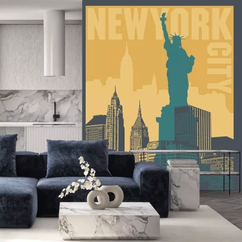 Sticker Manhattan, New York city, silhouette illustration