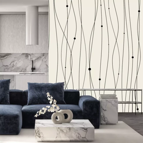 Sticker Muster mit schwarzen Linien