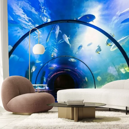 Fototapete 3D-Tunnel im Ozeanarium
