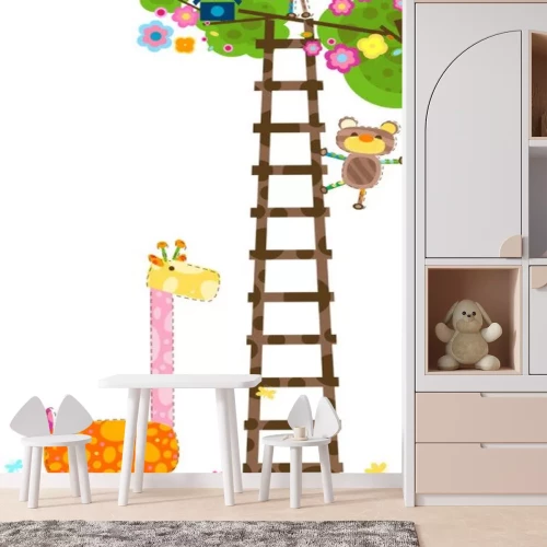 Sticker Giraffe und Baum