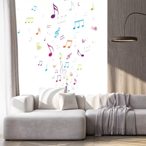 Sticker Bunte Noten in Form eines Wirbelsturms