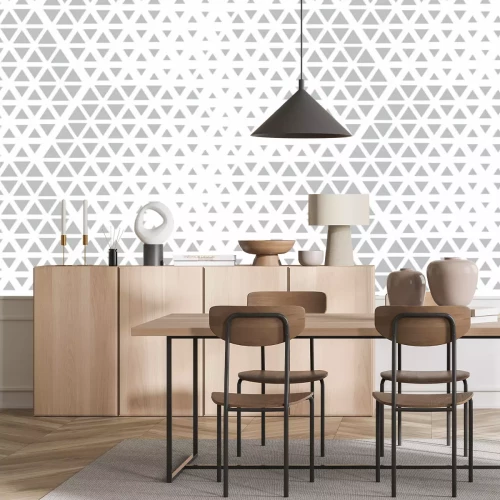 Fototapete Abstraktes geometrisches Muster in Weiß und Grau