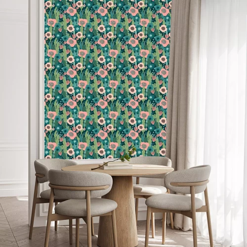 Tapete Floral seamless pattern. Vector design for paper, cover, fabric, interior decor