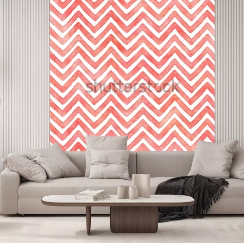 Fototapete Weiß Rosa ZickZack