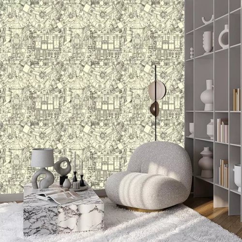 Tapete Gezeichneter Aufbau des Motors