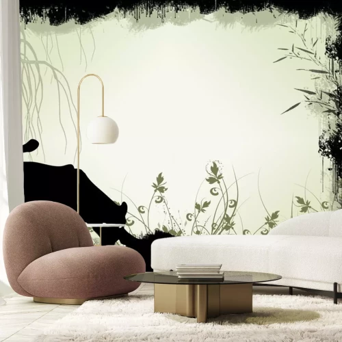 Sticker Tiere schleichender Puma mit hellen Augen