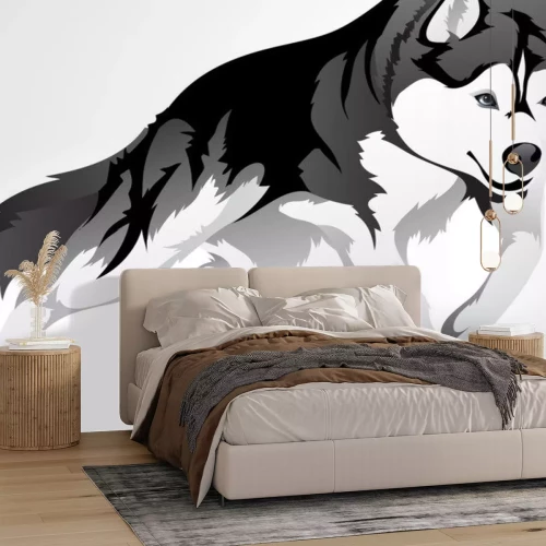 Sticker Grafische Darstellung des Wolfes