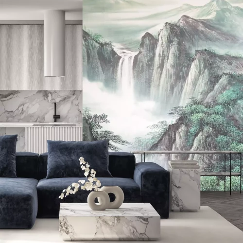 Sticker Chinese traditional painting of landscape