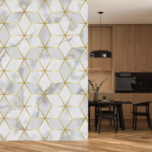 Sticker Luxury Marble Mosaic Star Tile Seamless Pattern